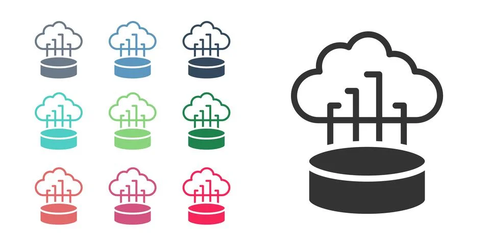 Black Network cloud connection icon isolated on white background. Social Illustrazione stock