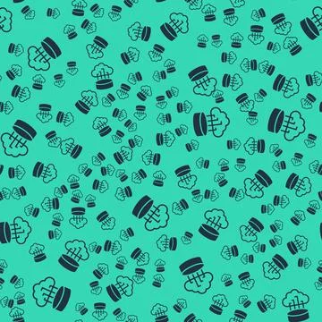 Black Network cloud connection icon isolated seamless pattern on green Illustrazione stock