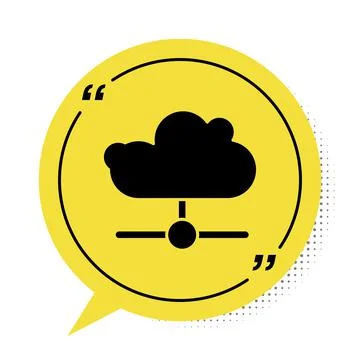 Black Network cloud connection icon isolated on white background. Social イラスト素材