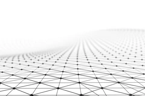 Black network connection lines on white background for technology concept, 3d Stock Photos