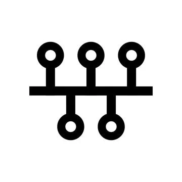 Black network node icon for digital technology and data connection design Illustrazione stock