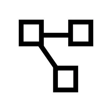 Black network node icon for digital technology and data connection design Stock Illustration