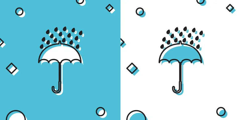 Black Network port - cable socket icon isolated on blue and white background 스톡 일러스트