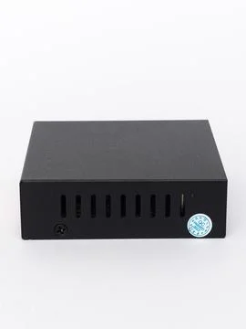 Black network switch plain front view Stock Photos