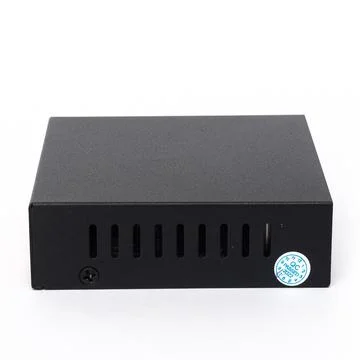Black network switch plain side vents Stock Photos