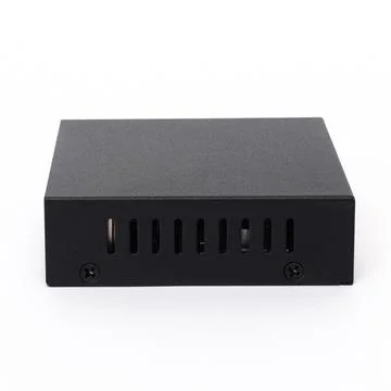 Black network switch plain with vents 스톡 사진