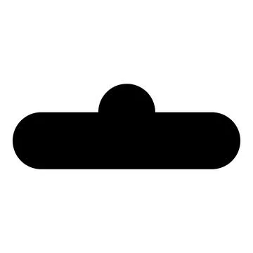 Black Neumorphic Menu Button With Semi Circle Tab on Top Center Stock Illustration
