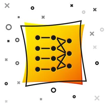 Black Neural network icon isolated on white background. Artificial intelligence Stock Illustration