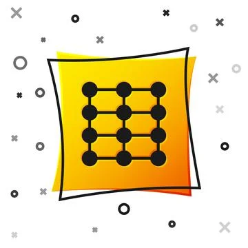 Black Neural network icon isolated on white background. Artificial intelligence Illustrazione stock