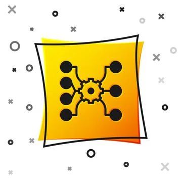 Black Neural network icon isolated on white background. Artificial intelligence Stock Illustration