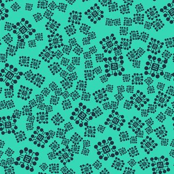 Black Neural network icon isolated seamless pattern on green background Stock Illustration