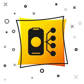 Black Neural network icon isolated on white background. Artificial intelligence Illustrazione stock
