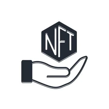 Black NFT Digital crypto art icon isolated on white background. Non fungibl.. 스톡 일러스트