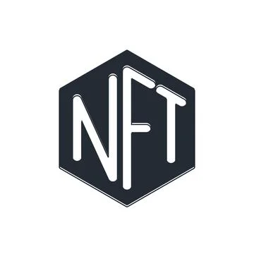 Black NFT Digital crypto art icon isolated on white background. Non fungibl.. 스톡 일러스트