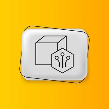 Black NFT Digital crypto art icon isolated on yellow background. Non fungib.. Stock Illustration
