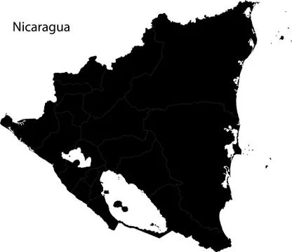 Black nicaragua map Stock Illustration