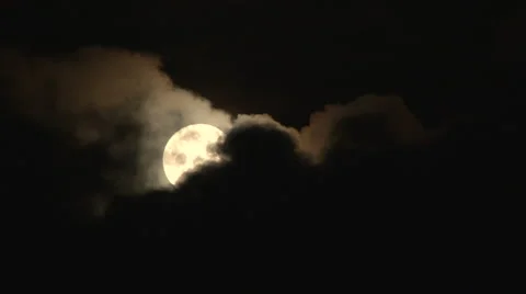 Black as Night Full Moon Stock Footage 44813126
