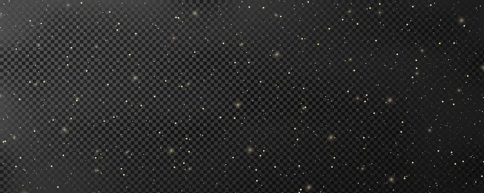 Black night starry sky with clouds isolated on transparent background. Realistic Stock Illustration