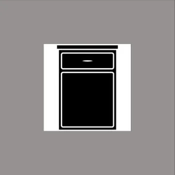 Black nightstand isolated vector icon. simple element illustration from furni 스톡 일러스트