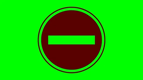 Black no entry sign red flash animation Stockbeeldmateriaal 342830097