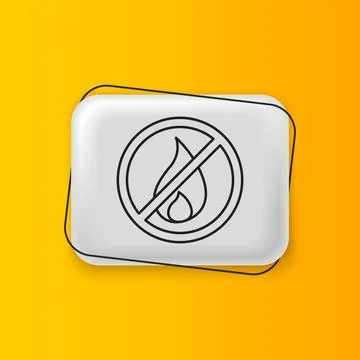 Black No fire icon isolated on yellow background. Fire prohibition and forb.. Stock Illustration
