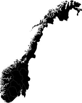 Black Norway map Stock Illustration