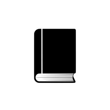 Black note book icon white background no shadow Stock Illustration