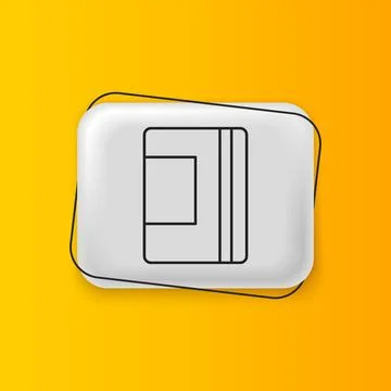 Black Notebook icon isolated on yellow background. Spiral notepad icon. Sch.. Stock Illustration