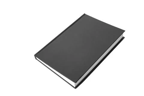 Black notebook paper is in a closed state Stock Photos