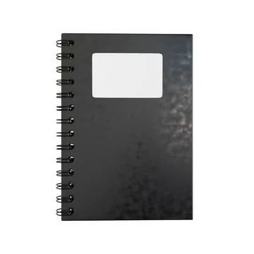 Black Notebook With Pen. Realistic 3D Render. Isolated On White Background. Stock Illustration