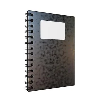 Black Notebook With Pen. Realistic 3D Render. Isolated On White Background. 스톡 일러스트