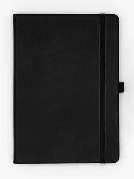 Black notebook on white Stock Photos