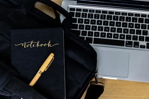 Black notebook from work Stock Photos