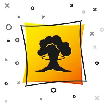 Black Nuclear explosion icon isolated on white background. Atomic bomb. Symbol Ilustración de archivo