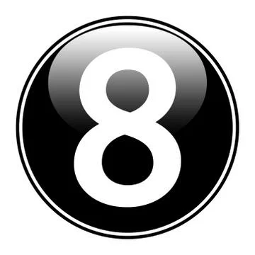 Black number eight button Ilustração Stock