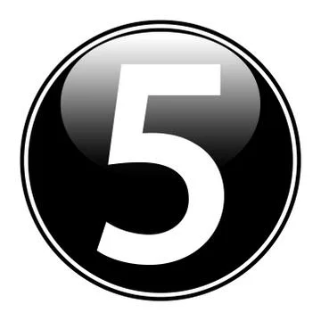 Black number five button Ilustração Stock