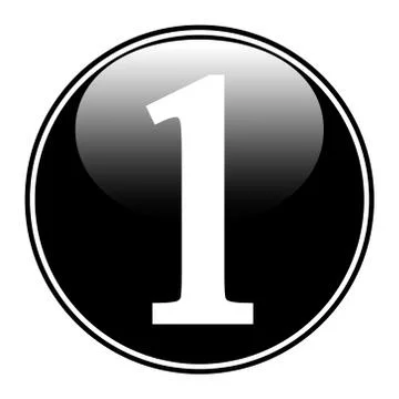 Black number one button Ilustração Stock