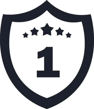 Black number one shield winner award icon Stock Illustration
