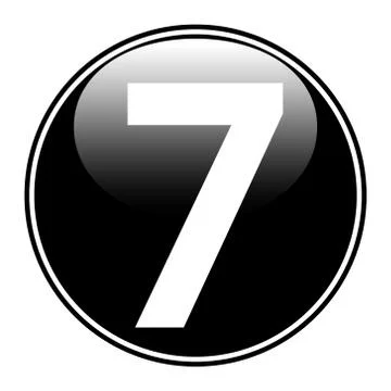 Black number seven button Ilustração Stock