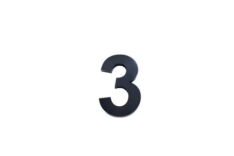 Black number three on a white background Stock Photos