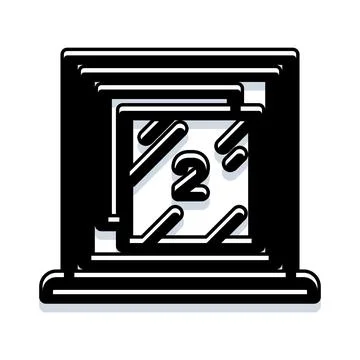 Black number two on a square composition Stock Illustration