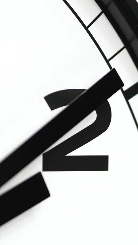 Black Number Two On White Clock Face Close View. Vertical. 스톡 동영상 296896090