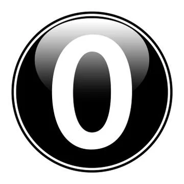 Black number zero button Ilustração Stock