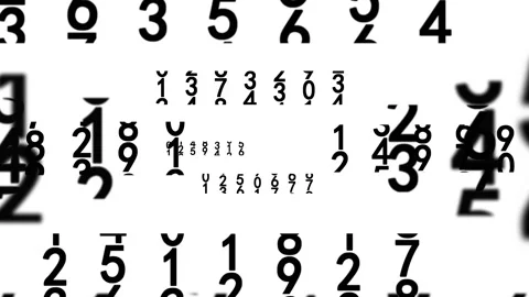 Black numbers on white Stock Footage 92046547
