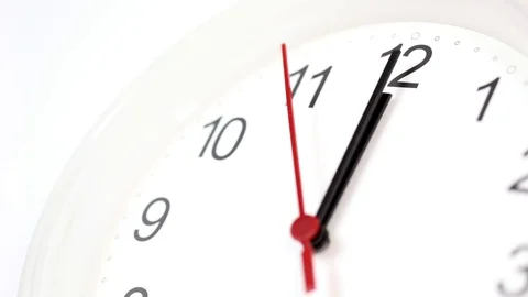 Black numeral analog clock on a white background Stock Footage 110762337