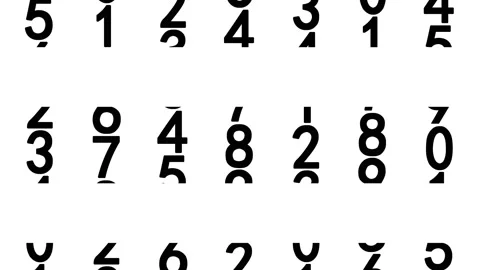 Black numerals animated Stockbeeldmateriaal 92046405