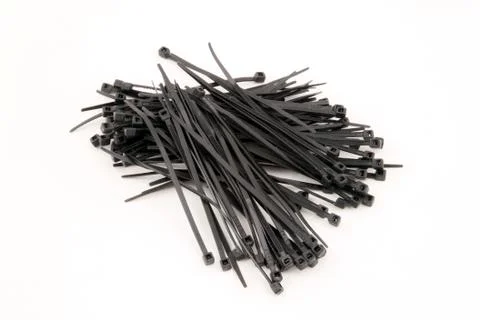 Black nylock cable ties Stock Photos