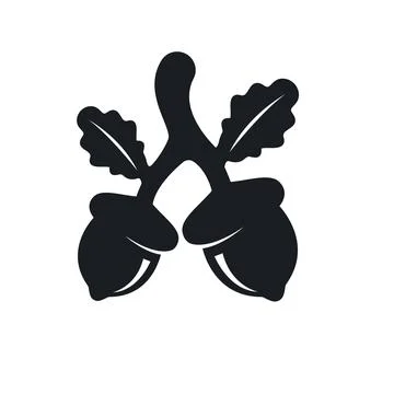 Black oak acorn element vector illustration concept design Stock Illustration
