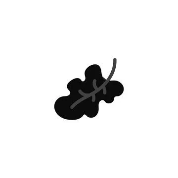 Black oak tree leaf flat vector icon, Wicca sign, floral design element Illustrazione stock