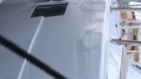 A black object is attached to a white object Stock Footage 274030985